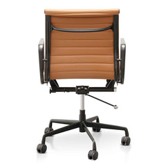 COC6403-YS Low Back Office Chair - Saddle Tan in Black Frame