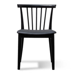 CDC6042-SD - Dining chair - Solid timber and Black PU (Set of 2)