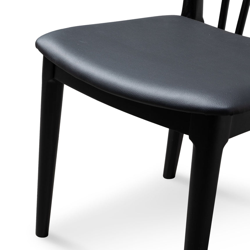 Dining chair - Solid timber and Black PU (Set of 2) - View 6