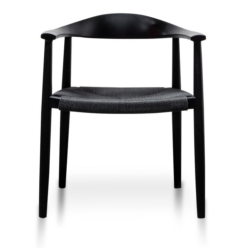 Round Dining Armchair - Full Black (Set of 2) - View 3