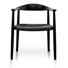 CDC6041-SD - Round Dining Armchair - Full Black (Set of 2)