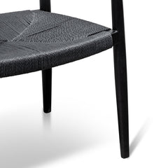 CDC6041-SD - Round Dining Armchair - Full Black (Set of 2)