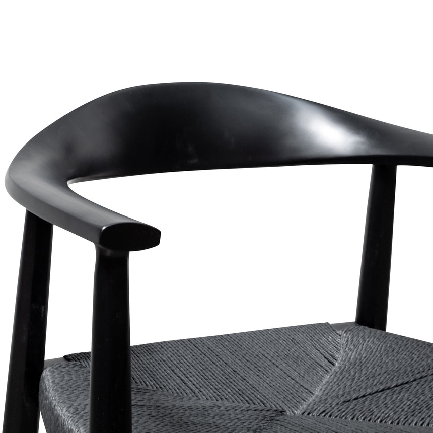 Round Dining Armchair - Full Black (Set of 2) - View 9