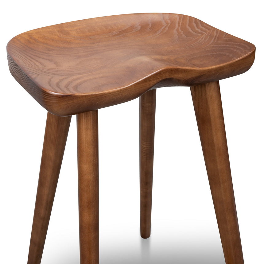 65cm Wooden Bar stool - Walnut (Set of 2) - View 6