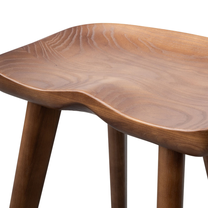 65cm Wooden Bar stool - Walnut (Set of 2) - View 8