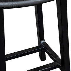 - Wooden Bar Stool - Black