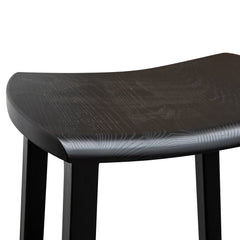 - Wooden Bar Stool - Black