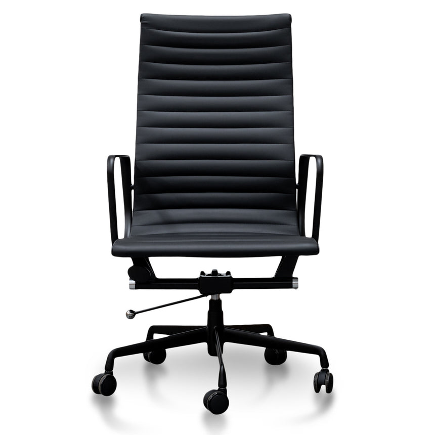 Executive Leather Office Chair | Full Black | Myka Home - View 3