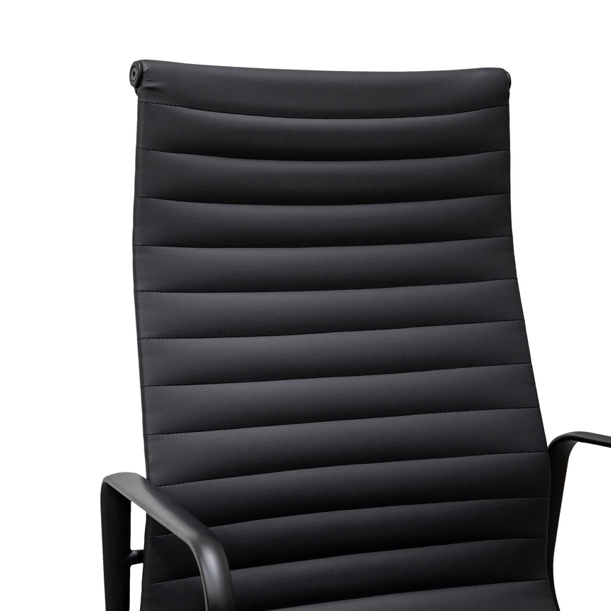 Executive Leather Office Chair | Full Black | Myka Home - View 8