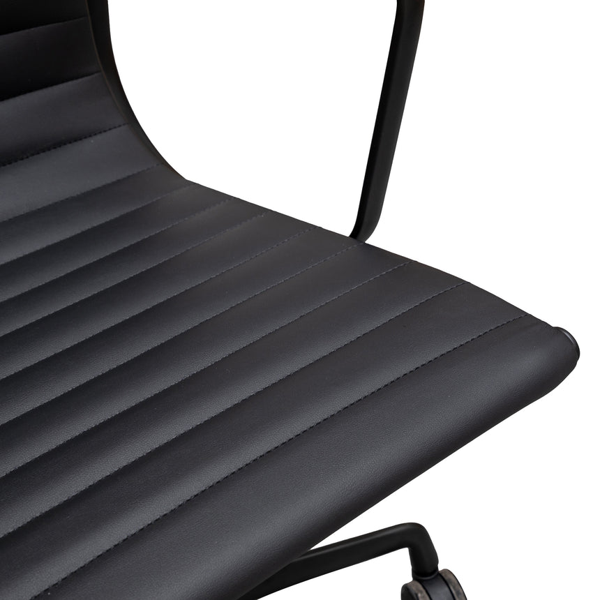 Executive Leather Office Chair | Full Black | Myka Home - View 7