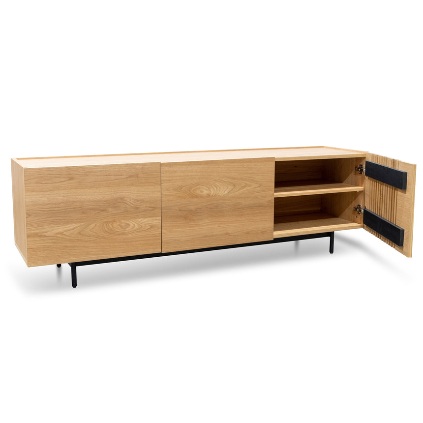 Entertainment TV Unit | Natural with Black Legs | Myka Home - View 5