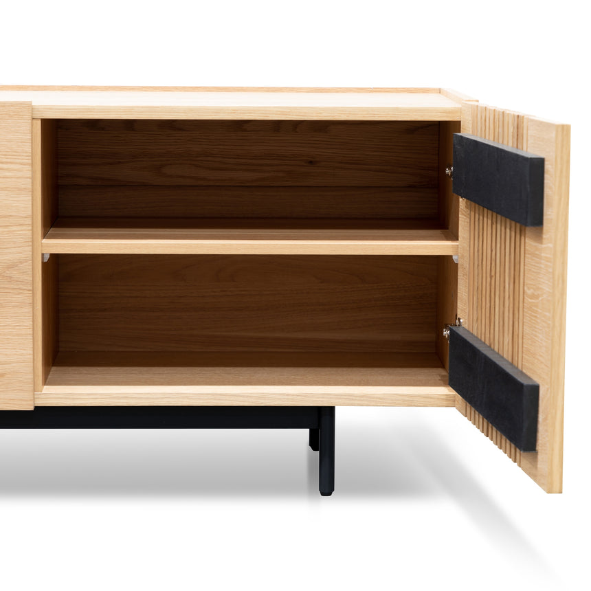 Entertainment TV Unit | Natural with Black Legs | Myka Home - View 12