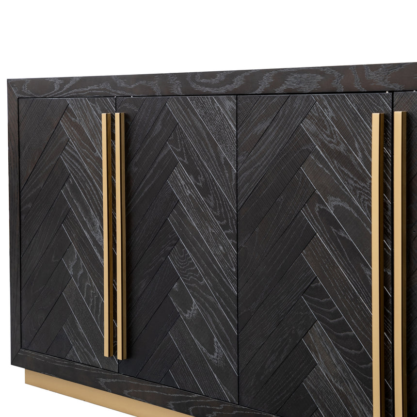 Wide Sideboard - Black and Brass - View 10