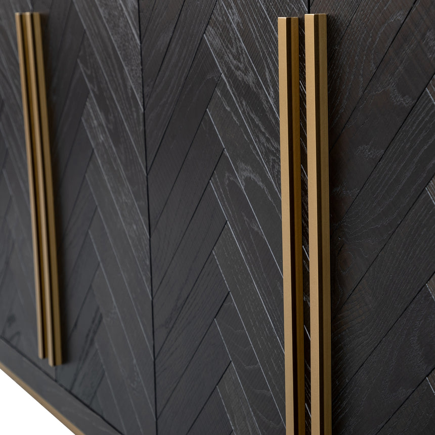 Wide Sideboard - Black and Brass - View 7