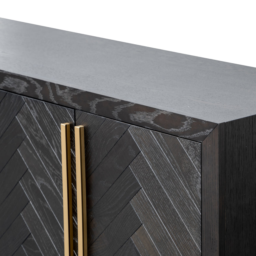 Wide Sideboard - Black and Brass - View 11