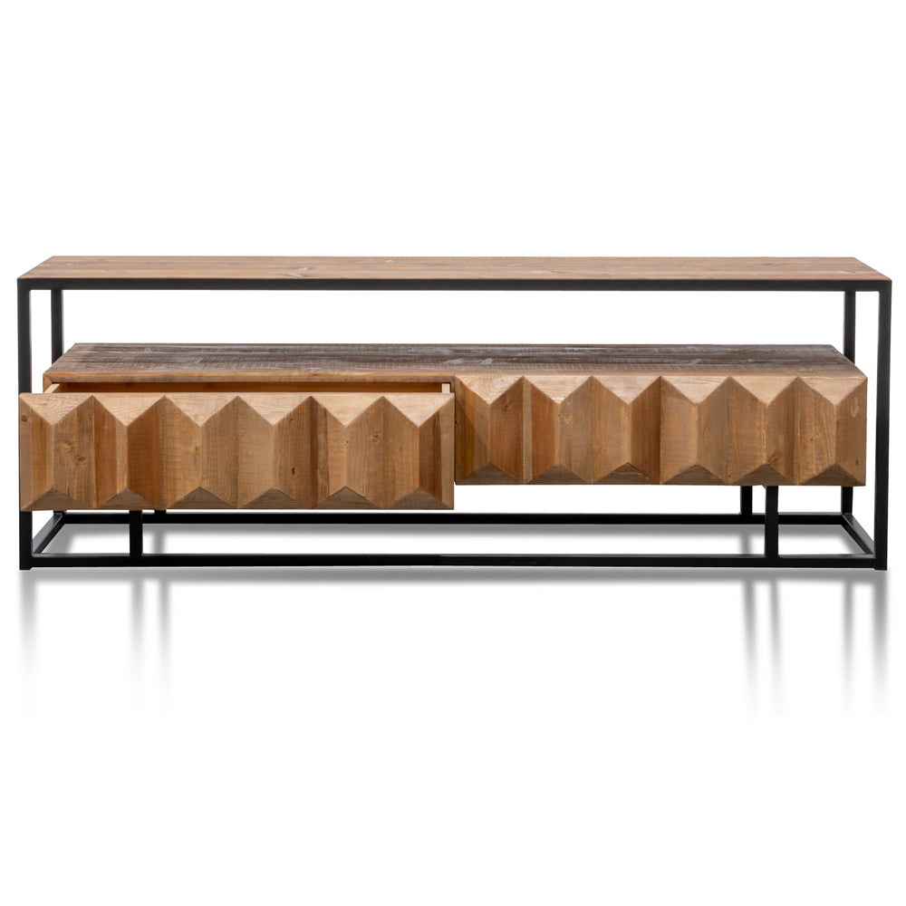 1.8m Entertainment TV Unit | Natural with Black Frame | Myka Home - View 3