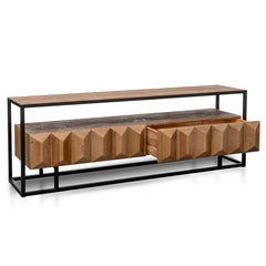1.8m Entertainment TV Unit | Natural with Black Frame | Myka Home