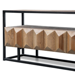 1.8m Entertainment TV Unit | Natural with Black Frame | Myka Home