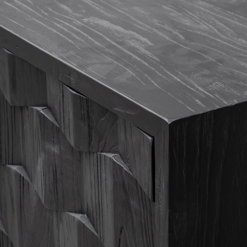 1.78m Sideboard - Black Wood with Gold Handle - View 7