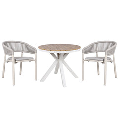CDC10302-IDx2 Sand White Outdoor Dining Chair - Light Grey (Set of 2)