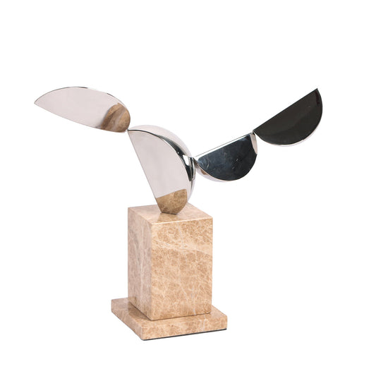 Silver Winged Sculpture | Beige | Myka Home