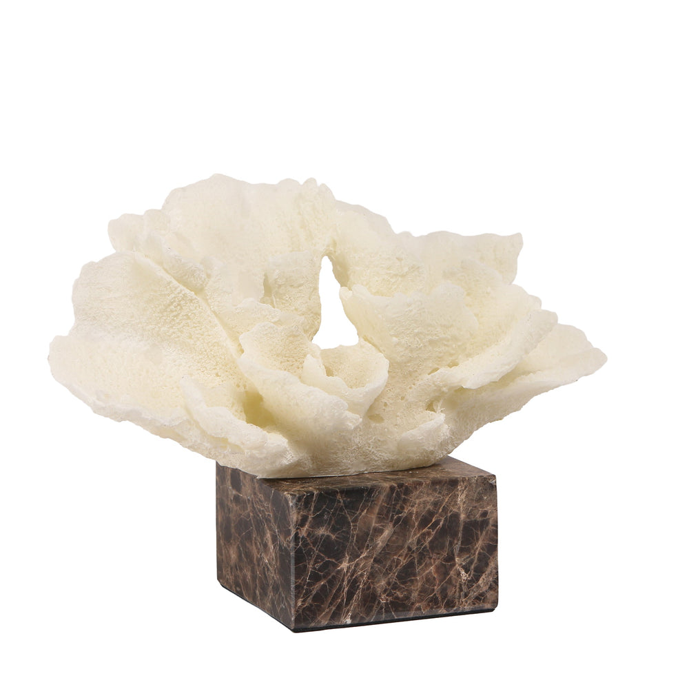 Coral Marble Sculpture | Beige | Myka Home - View 2