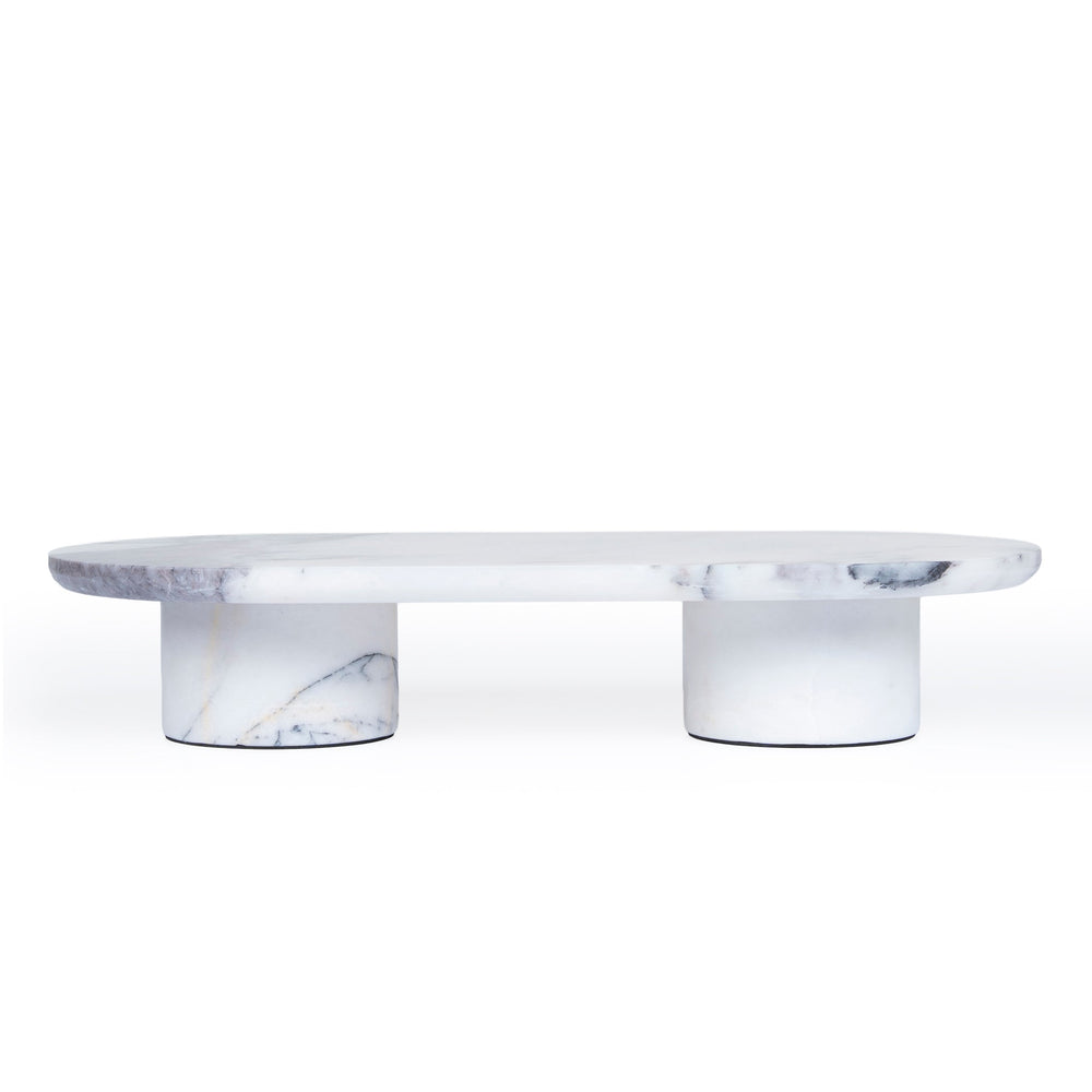 Natural Marble Tray | White | Myka Home - View 2