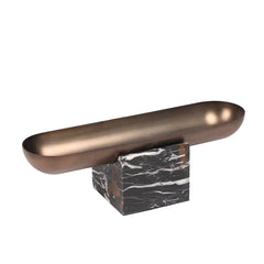 Marble Base Steel Tray | Brown | Myka Home