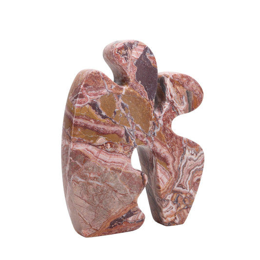 Carved Marble Accent Sculpture | Red Ochre | Myka Home
