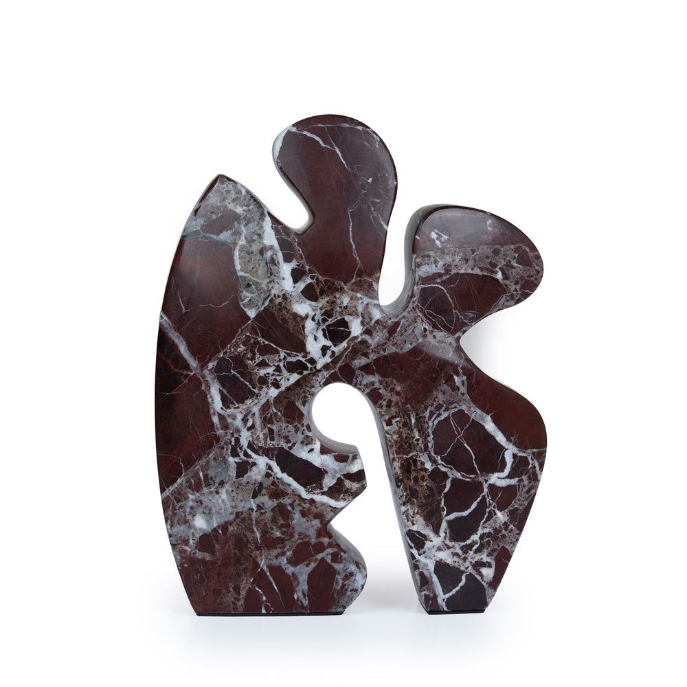 Carved Marble Accent Sculpture | Dark Red Ochre | Myka Home - View 2