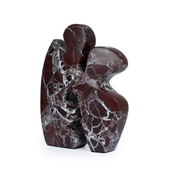 Carved Marble Accent Sculpture | Dark Red Ochre | Myka Home