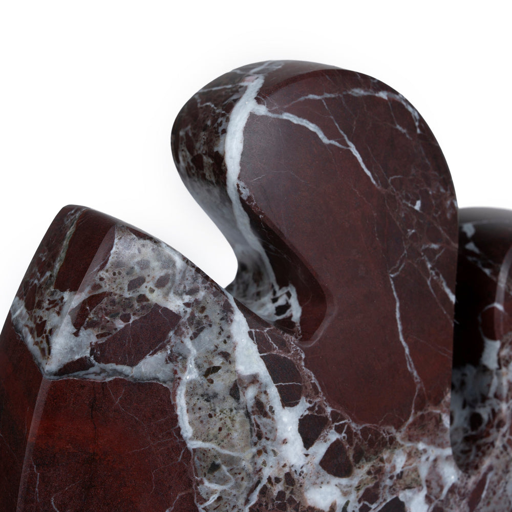 Carved Marble Accent Sculpture | Dark Red Ochre | Myka Home - View 5