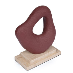 Organic Shape Marble Sculpture | Maroon | Myka Home