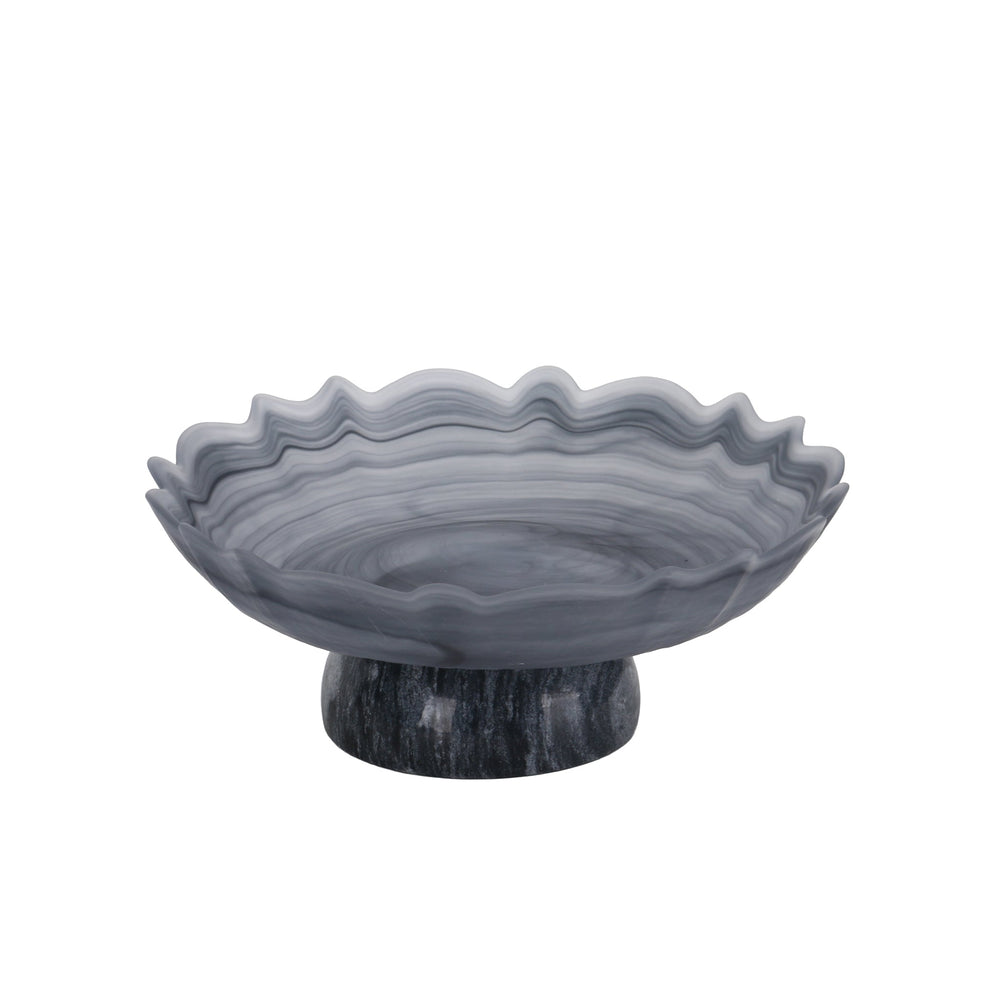 Lotus Glass Tray | Grey | Myka Home - View 3