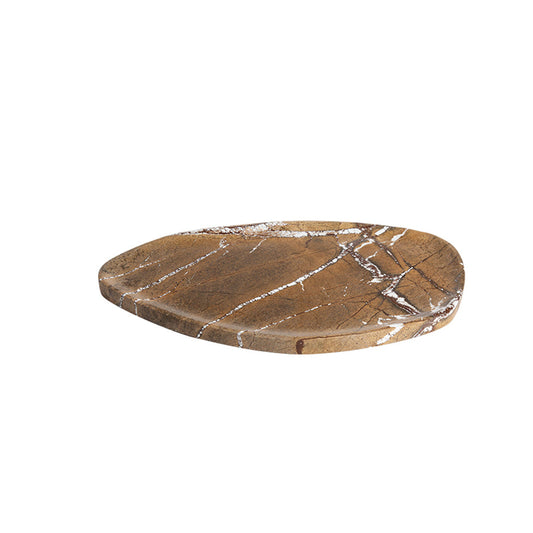 Leaf Shaped Marble Plate | Coffee | Myka Home