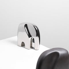 Ceramic Elephant Sclupture | Silver | Myka Home