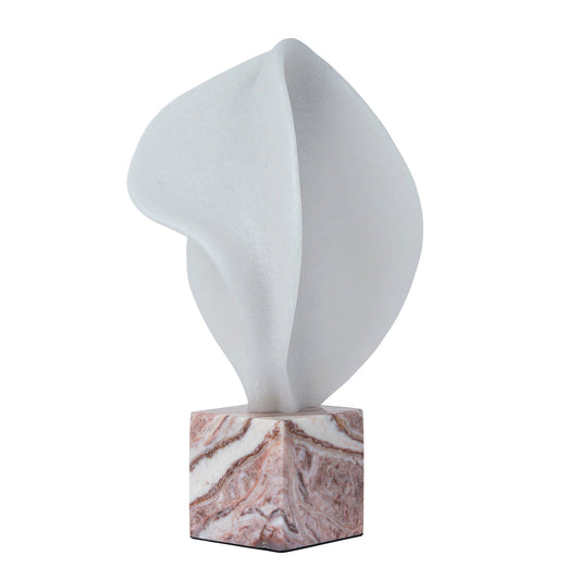 Geometric Marble Sculpture | Red Ochre | Myka Home