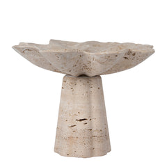 Petal Shaped Travertine Vase | Beige | Myka Home