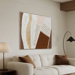 100 x 100cm Framed Canvas | Natural | Myka Home