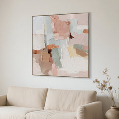 100 x 100cm Framed Canvas | Natural | Myka Home