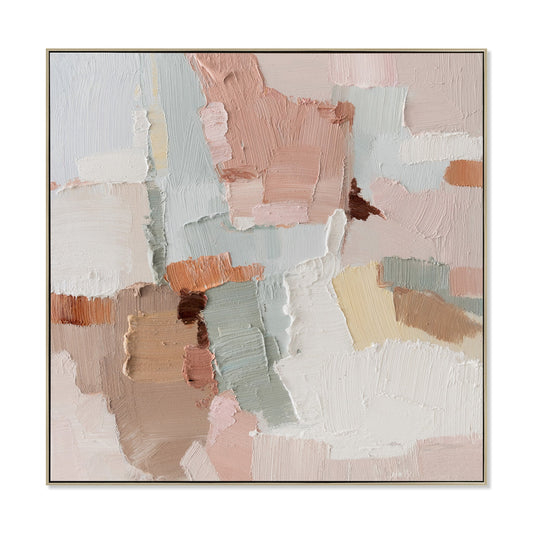 100 x 100cm Framed Canvas | Natural | Myka Home