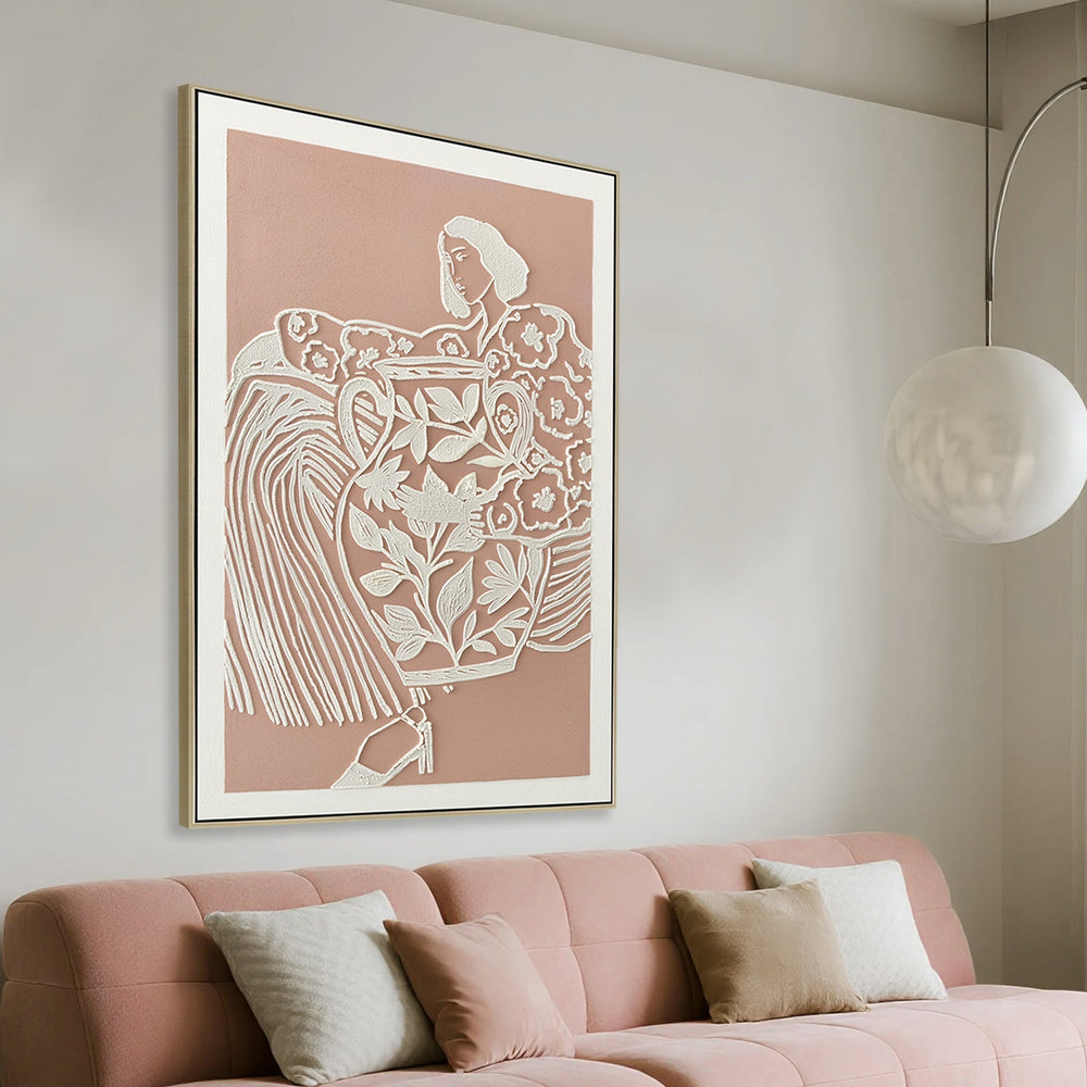 60 x 90cm Framed Canvas | Natural | Myka Home - View 3