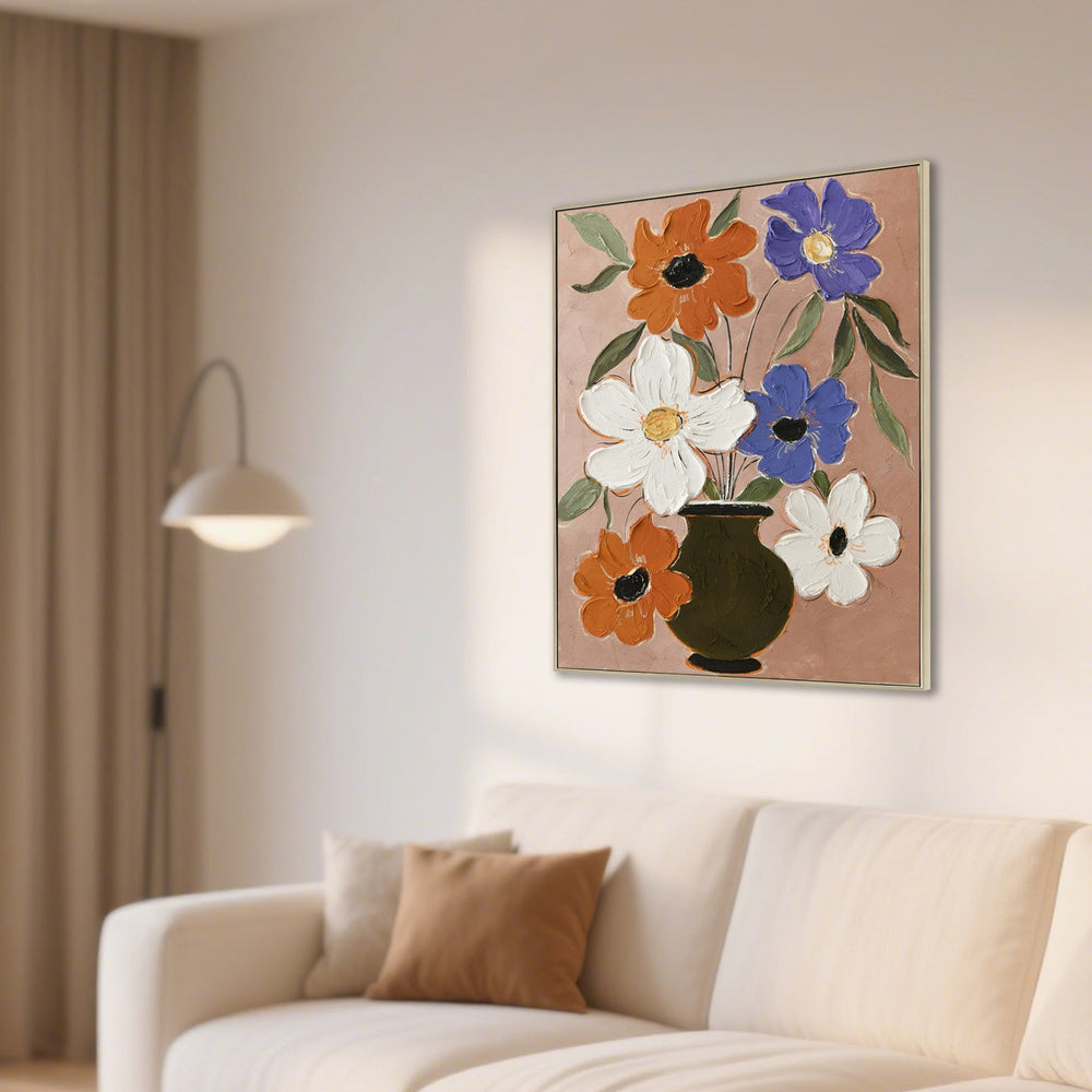 80 x 100cm Framed Canvas | Natural | Myka Home - View 3
