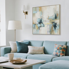 80 x 80cm Framed Canvas | Natural | Myka Home