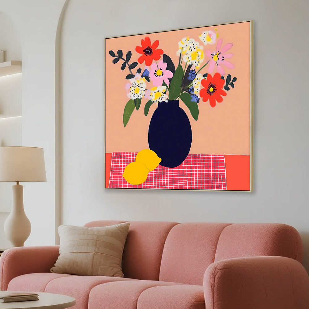 60 x 60cm Framed Canvas | Natural | Myka Home - View 3