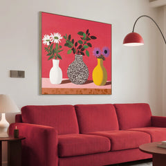 40 x 40cm Framed Canvas | Natural | Myka Home