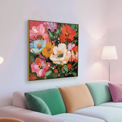 80 X 80CM Framed Canvas | Light Natural | Myka Home