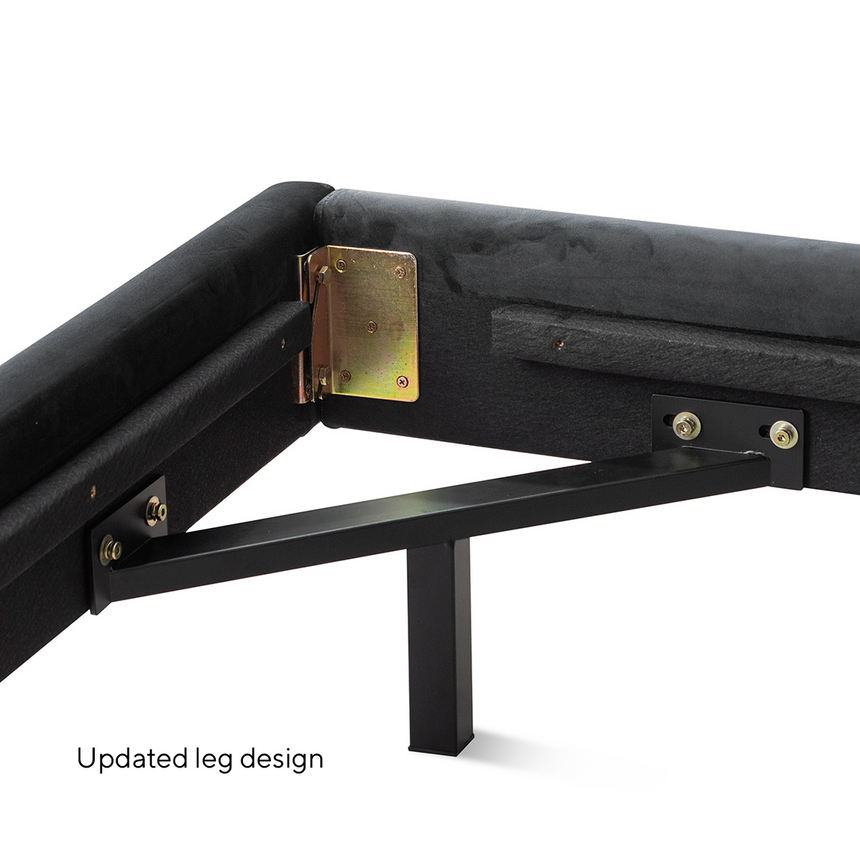 Queen Bed Frame - Charcoal Velvet - View 12