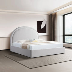 Antique White King Bed | Boucle Storage | Myka Home