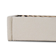 Antique White King Bed | Boucle Storage | Myka Home